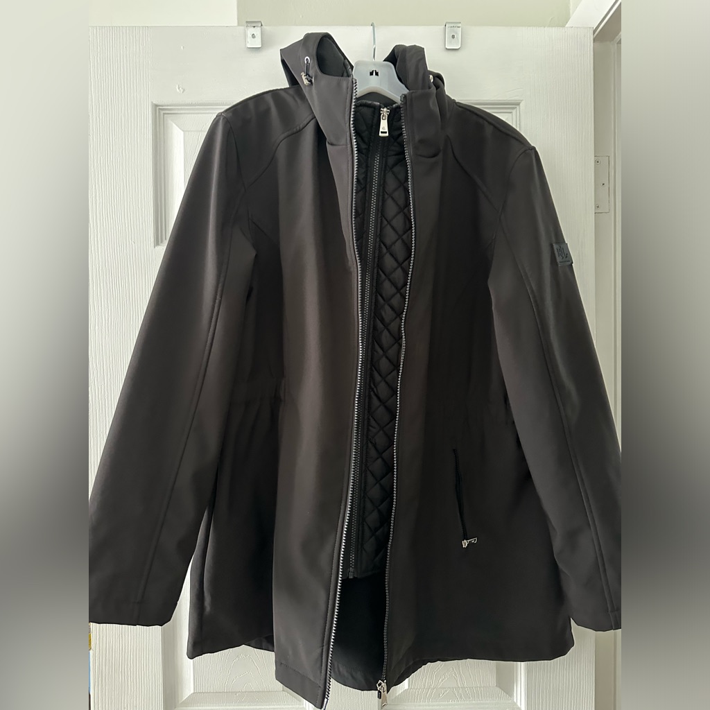 Black Ralph Lauren Nylon Jacket With Hoodie Like New Used A Handful Of Times